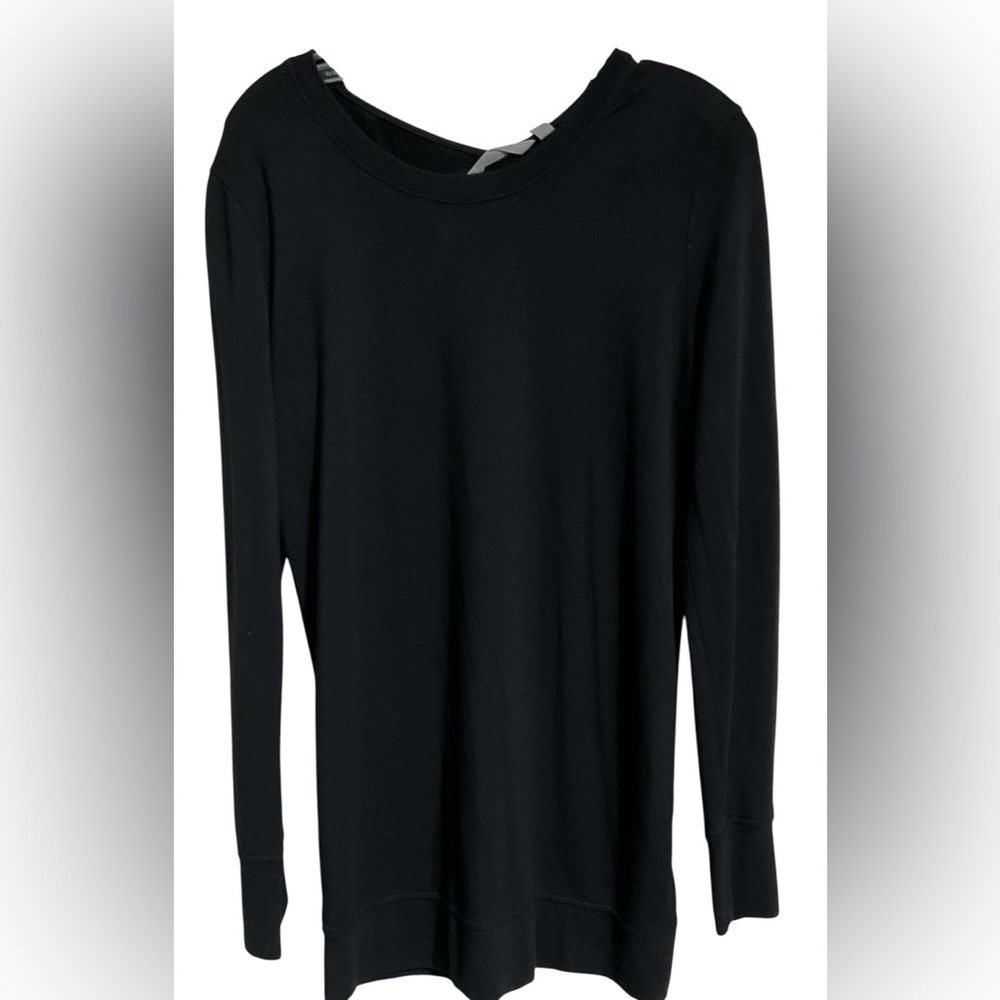 Athleta Black Long Sleeve Cutout Back Top - Size Small